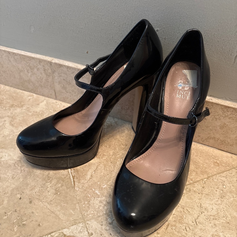 Black patent Vince Camuto Mary janes